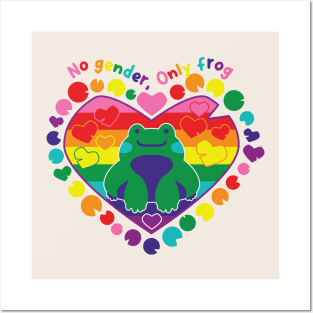 No gender, only frog [rainbow] Posters and Art